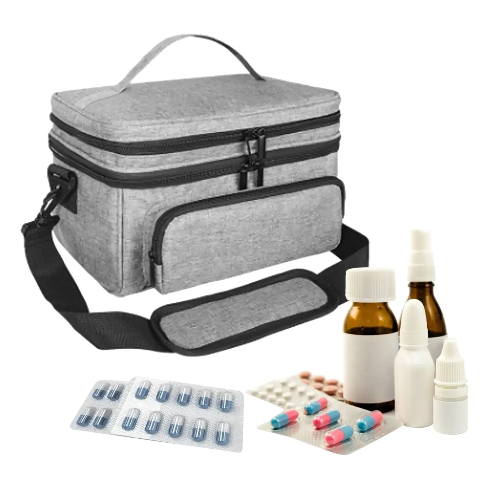 Bolsa de primeros auxilios con bolsillos multifuncionales, bolsa para primeros auxilios, kits de emergencia, organizador para senderismo