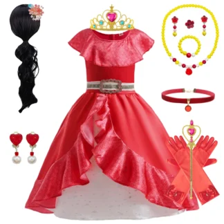 Disfraz de princesa para niñas, vestido de lujo Elena, Carnaval, Navidad, Halloween, mascarada para niños, puesta en escena, disfraz de fiesta de cumpleaños