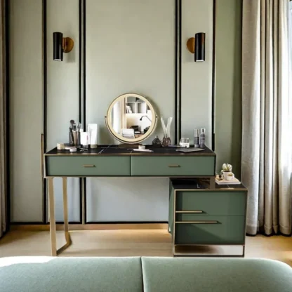 Tocador nórdico minimalista de lujo para niñas, Mesa de maquillaje moderna para el hogar, organizador de joyas, mesita de noche pequeña