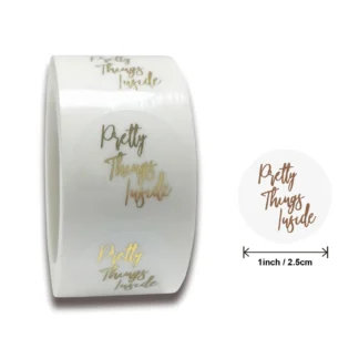 Adhesivos para interior de 1 pulgada, adhesivos redondos de papel de 1 pulgada, pegatinas de agradecimiento para etiquetas de sello de embalaje de negocios pequeños, 50 Uds.