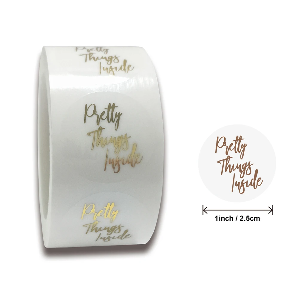 Adhesivos para interior de 1 pulgada, adhesivos redondos de papel de 1 pulgada, pegatinas de agradecimiento para etiquetas de sello de embalaje de negocios pequeños, 50 Uds.