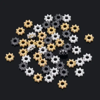 5 uds espesor 3,4mm circón cobre copo de nieve cuentas espaciadoras finas pulseras espaciadores de rueda accesorios de cuentas collar fabricación de joyas