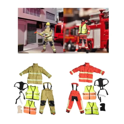 Traje de bombero Formal 1:6 para disfraz accesorio de figuras de muñecos masculinos de 12 pulgadas