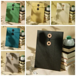 Sobres de papel Kraft A4/A5 con cierre de lazo de cuerda, sobres marrones Retro Vintage, tarjeta de invitación exquisita