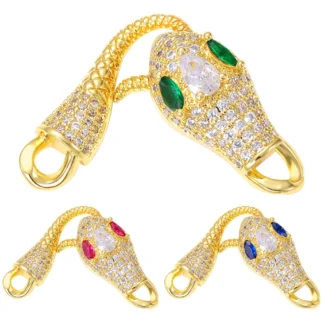 Juya-conector de serpiente chapado en oro Real de 18K, cierres de gancho de sujeción, accesorios para costura DIY, cadenas de Cuba, fabricación de joyas de perlas