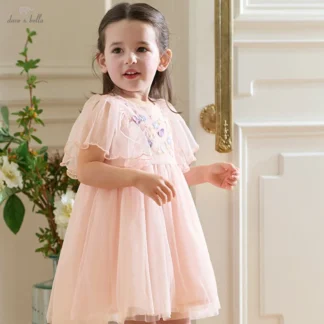 Dave Bella niñas bebé princesa vestido verano dulce lindo bordado niños malla elegante vestido fiesta al aire libre suave DB 2251139