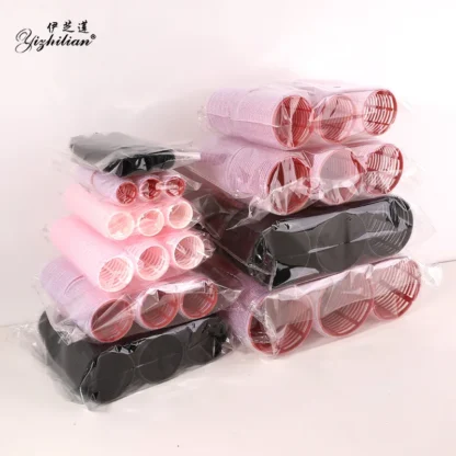 Rulos de pelo con agarre automático, rizadores de pelo sin calor, sin calor, flequillo, volumen, gancho autoadhesivo, herramientas de estilismo DIY, 6 uds.