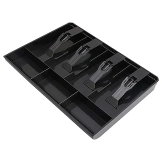 Cajón de caja registradora A42F, bandeja de dinero en efectivo de repuesto, bandeja de inserción de caja registradora de 4 facturas/3 monedas, 12,6 x 9,6 x 1,4 pulgadas