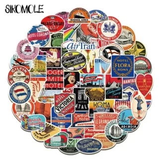 10/30/55 Uds marca Retro Hotel Graffiti JDM pegatinas DIY juguete guitarra portátil equipaje monopatín coche Snowboard Graffiti pegatina F5