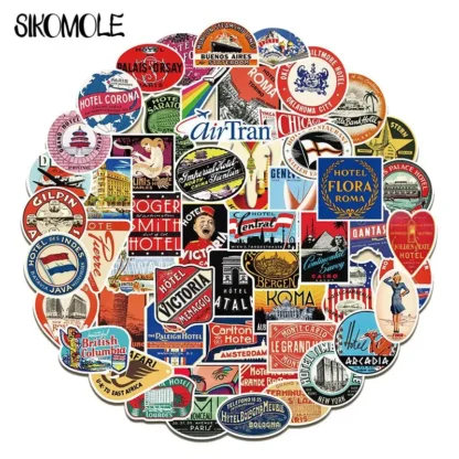 10/30/55 Uds marca Retro Hotel Graffiti JDM pegatinas DIY juguete guitarra portátil equipaje monopatín coche Snowboard Graffiti pegatina F5