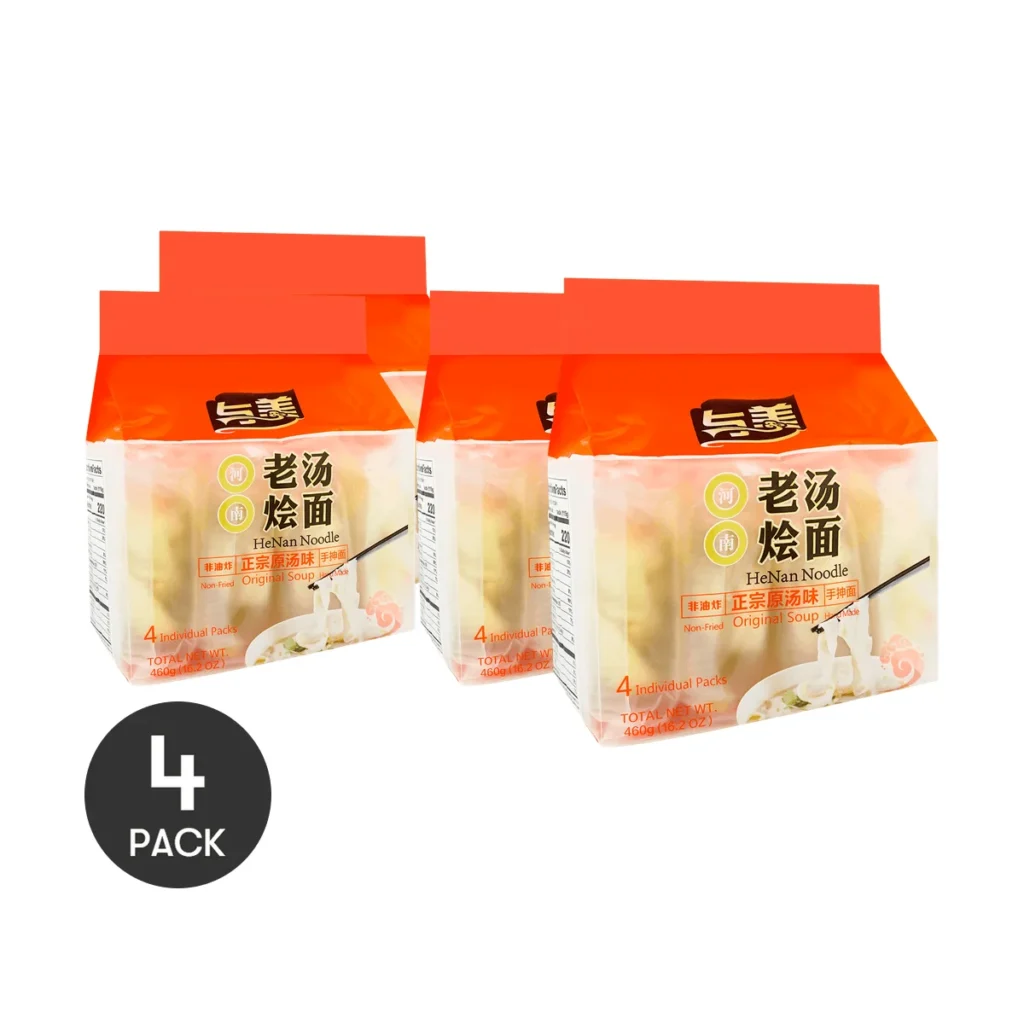 YUMEI-fideos Henan originales para sopa, no fritos, hechos a mano, 4 paquetes, 16,22 oz * 4 paquetes, 4 paquetes