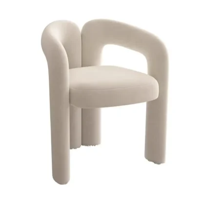 Silla de maquillaje para el hogar estilo crema, taburete de tocador, silla de salón de manicura, silla de comedor informal individual de alta gama para dormitorio
