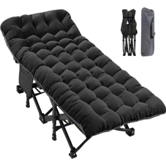 Cuna de Camping plegable XXL de gran tamaño con esterilla para adultos, 78 "L x 32" W x 18 "H, cama resistente para exteriores con bolsa de transporte