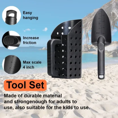 Utilizado para cribado rápido de detección de metales en playas de agua, palas de arena de detección de metales y herramienta de excavación