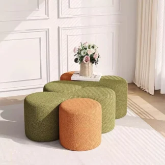 Taburete De maquillaje De terciopelo Para dormitorio De adultos, PUF nórdico, silla otomana, Sillas De diseño europeo Para Sala De Estar, muebles Para Sala De estar
