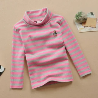 Camiseta de algodón puro para niños y niñas de 3 a 15 años, camisa de ocio cálida, moda para niños, Otoño e Invierno