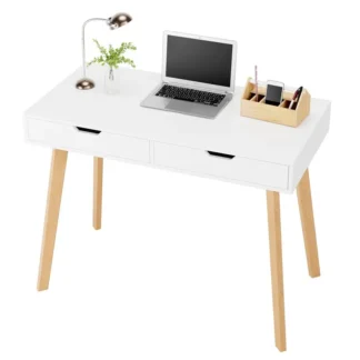 Mesas de estudio modernas, escritorios para ordenador, oficina en casa, cajones dobles, puede proporcionar un amplio espacio, mesa de consola