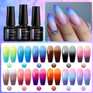 Esmalte de uñas de gel caliente estereotipado 3 capas de esmalte de uñas decolorado a temperatura remojo semipermanente de esmalte de uñas de gel UVG arte de uñas