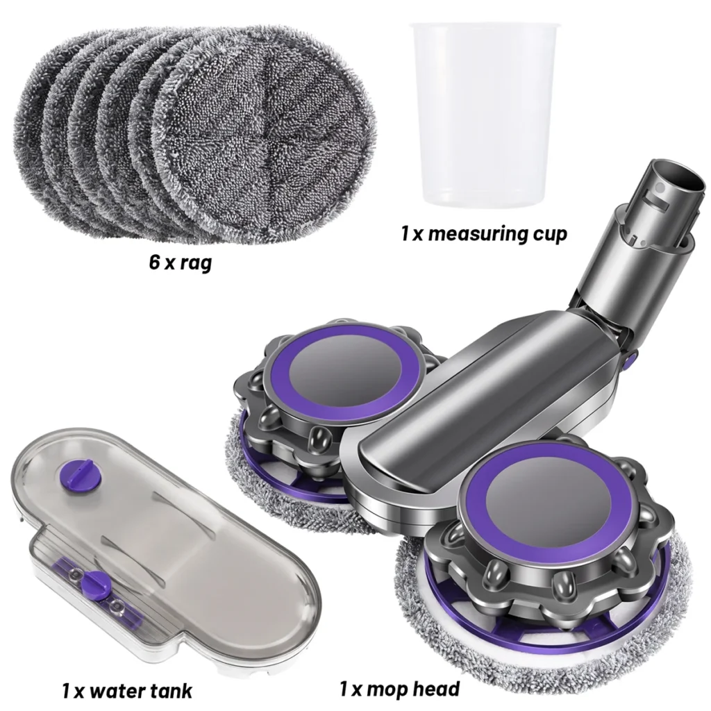 Accesorio de cabezal de mopa de agua para fregar en seco y húmedo eléctrico A74M Compatible con aspiradora Dyson modelo V6 Dc58/Dc59/Dc62