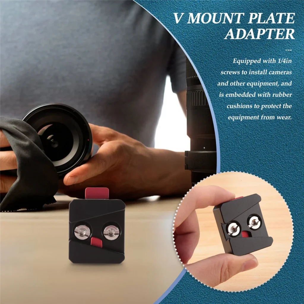 Adaptador de placa de liberación rápida de batería de montaje en V Universal, accesorios portátiles de una sola Base para todos los Ptz y cámaras, negro, YDH, 1/4