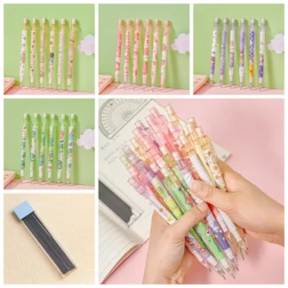 Herramienta de escritura, lápiz mecánico de 0,5mm, lápices automáticos de astronauta y animales, bolígrafo de prensa de dibujos animados de melocotón, suministros escolares