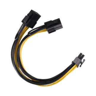 AB53 18AWG 8Pin a Dual 8Pin(6+2) Cable de alimentación GPU Cable de alimentación para K80 M40 M60 P40 P100, 20CM