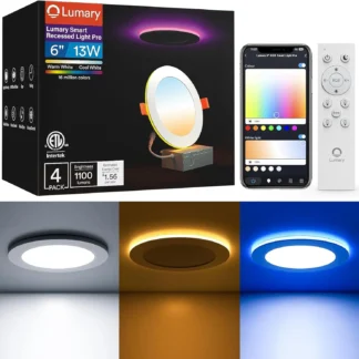 Lumary-luz empotrada inteligente Pro de 6 pulgadas con Rgb/luz nocturna, luces empotradas inteligentes con Wifi de 13W, iluminación empotrada sin candless