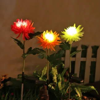 Lámpara LED Solar de flores artificiales para césped, lámpara LED de flores impermeable para exteriores, luz decorativa para jardín, lámpara de paisaje para Patio y camino