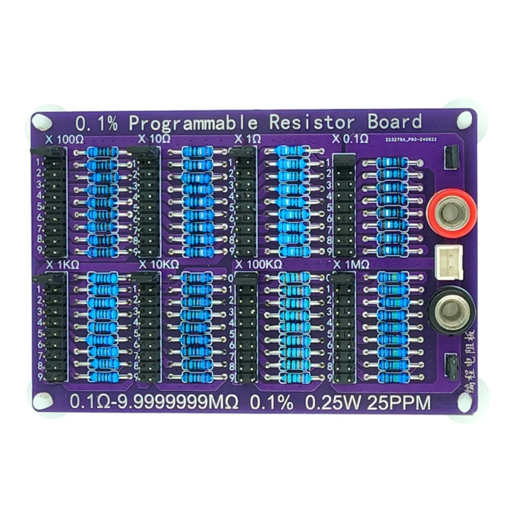 B66C 0,1Ω-9. 9999999 MΩ 0.1% 0.25W 25PPM Tablero de resistencia programable Tolerancia de resistencia 0.1% Alta precisión 8 segmentos