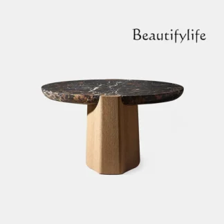 Mesa auxiliar de escritorio redonda de mármol Natural, pequeño apartamento, hogar, sala de estar, sofá, mesa auxiliar, mesa de té