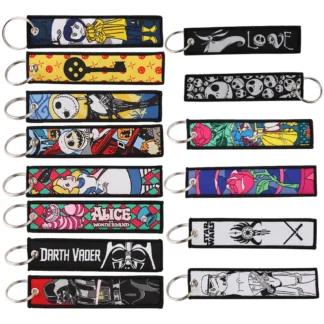 YQ1214 Llavero de Alicia en el país de las Maravillas, Darth Vader para llaves de coche, Llavero fantasma, etiqueta para llave de La Bella y La Bestia, joyería para hombres y mujeres