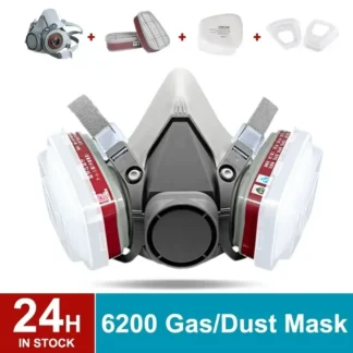 Respirador 6200, máscara de Gas para polvo de media cara completa para pintura Industrial en aerosol, vapor orgánico químico con gafas de protección de filtros