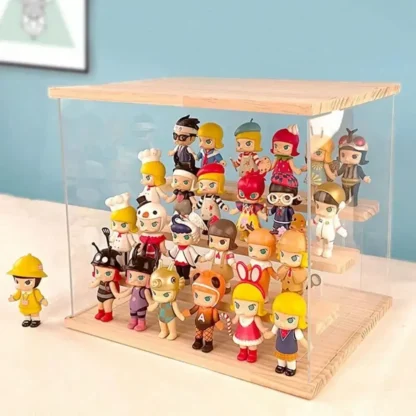 Vitrina acrílica de 4 capas, escaparate transparente a prueba de polvo de 11,8 "X 9,45" X 10,24"