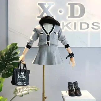 Conjunto de Top y falda para niña, traje de moda, 2 piezas, novedad de otoño, 2024