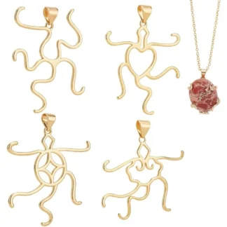 4 Uds. Colgante de punta de garra de oro de 18K ajuste de bandeja colgante de oro en blanco Base de latón colgante ajustable kit de fabricación Irregular en blanco