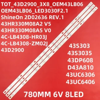 L43p2us D43A810 U43P6046 43S303 43S305 43DP608 retroiluminación LED L43P1-F 4C-LB4308-ZM02J TOT_43D2900_3X8_3030C_d6t-2d1_4S1PX2