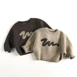 2025 Otoño Invierno nuevos niños punto colorido suéter de lana de Alpaca niños niñas Jersey de punto moda Casual niños Tops sueltos
