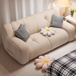 Sofá curvo con bolsa de frijoles para dormitorio, moderno, acolchado, para sala de estar, ergonómico, minimalista, Salas, Muebles nórdicos