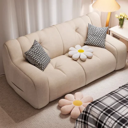 Sofá curvo con bolsa de frijoles para dormitorio, moderno, acolchado, para sala de estar, ergonómico, minimalista, Salas, Muebles nórdicos