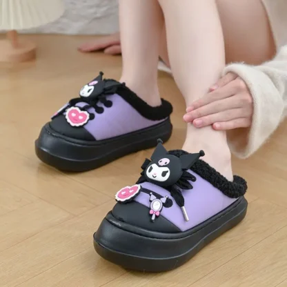 Sanrio Hello kitty My melody dulce niñas invierno impermeable resistente al desgaste de felpa cálido casual moda dibujos animados zapatillas de algodón