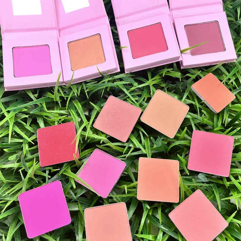 Rubor desnudo de marca privada en polvo, logotipo personalizado, tinte Natural mate para mejillas, fácil de colorear, maquillaje femenino resistente al agua, venta al por mayor