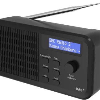 Radio Digital y FM DAB/DAB +, batería recargable y alimentación eléctrica con pantalla LED, 20 estaciones preestablecidas, carga USB para 10 horas