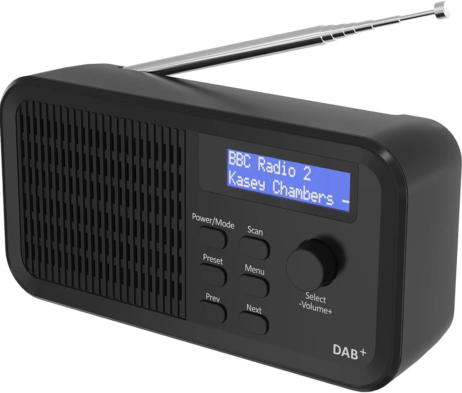 Radio Digital y FM DAB/DAB +, batería recargable y alimentación eléctrica con pantalla LED, 20 estaciones preestablecidas, carga USB para 10 horas
