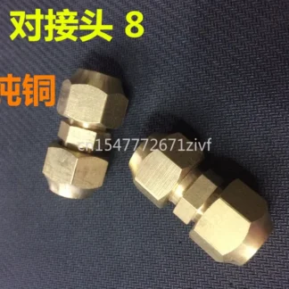Conector doble, 8 juntas a tope, junta recta, tiras de cobre puro, tuerca, accesorios de aire acondicionado británico