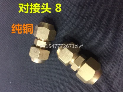 Conector doble, 8 juntas a tope, junta recta, tiras de cobre puro, tuerca, accesorios de aire acondicionado británico
