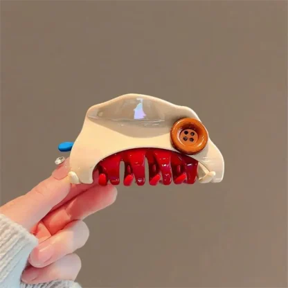 2025 nuevo elegante botón de acetato pinza para el cabello lindo dulce Clip de tiburón mujeres accesorios para el cabello de lujo sombreros