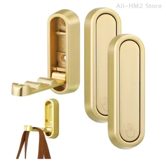 Colgantes de pared plegables de 2 uds, colgadores de pared con gancho plegable de Metal para baño, cocina, dormitorio, ahorro de espacio, para toallas, abrigos