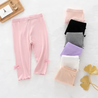 Mallas para niñas, pantalones cortos con pajarita para niños, medias elásticas para bebés, ropa de estilo coreano para niños de 2 a 10 años, verano 2024