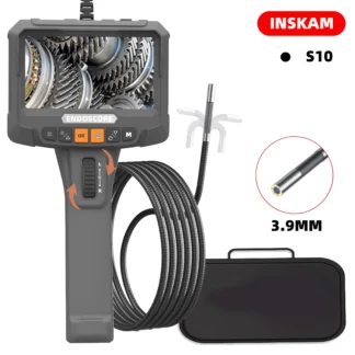 5 pulgadas 360 °   Endoscopio giratorio, cámara de inspección endoscópica IPS de 3,9 MM, endoscopio industrial mecánico automotriz