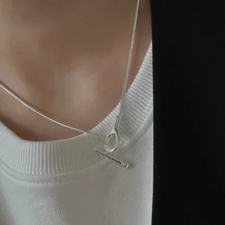 VENTFILLE-collar Irregular de Plata de Ley 925 para mujer, cadena de hueso de serpiente, regalo de joyería Punk simple, envío directo